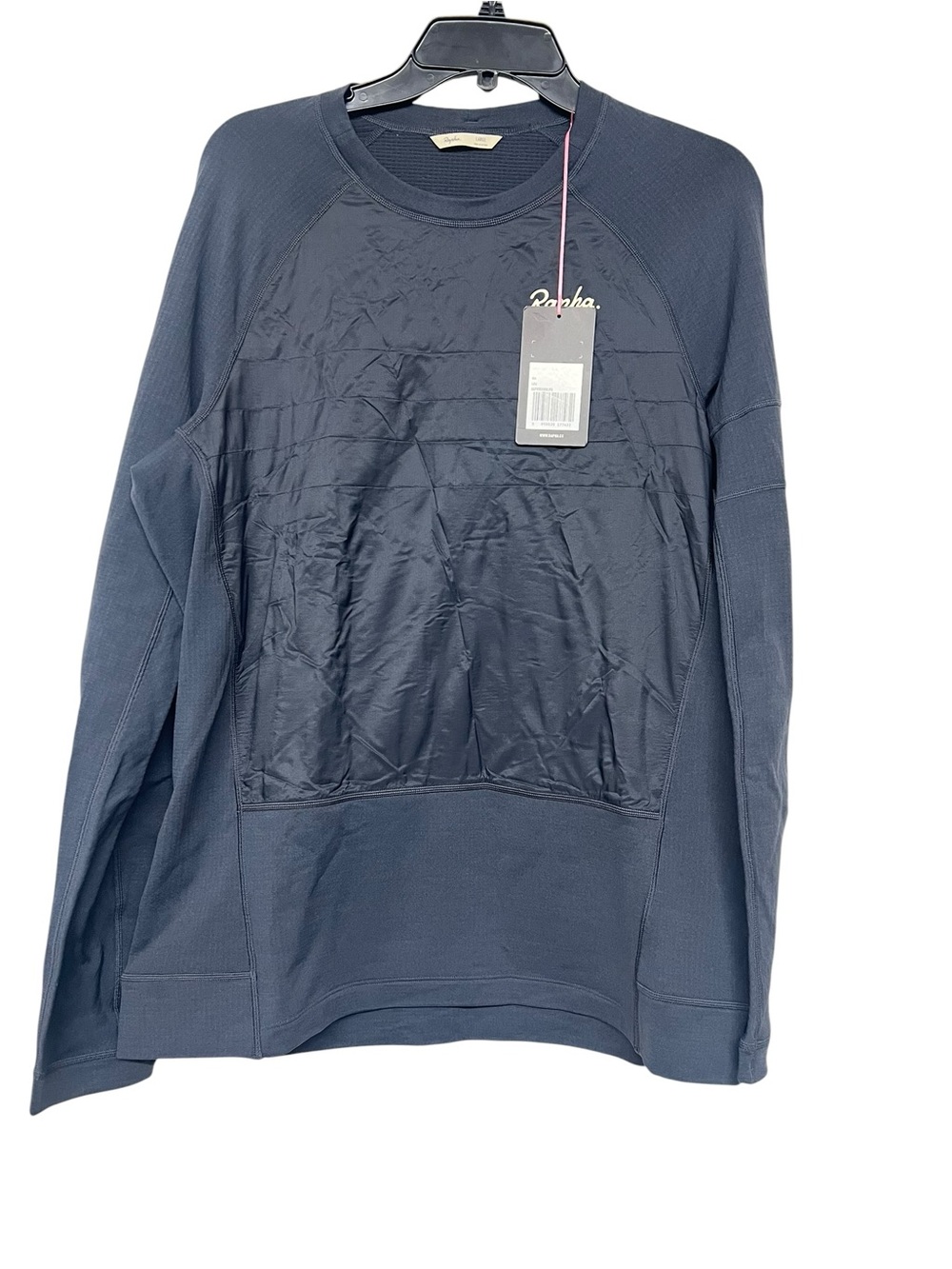 New Mens Rapha Explore Quilted Front Crewneck Long Sleeve Pullover Sweater